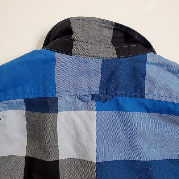 Burberry Toddler Boy Button Down Shirt 18 Months Long Sleeve Plaid Blue Cotton - Picture 8 of 12